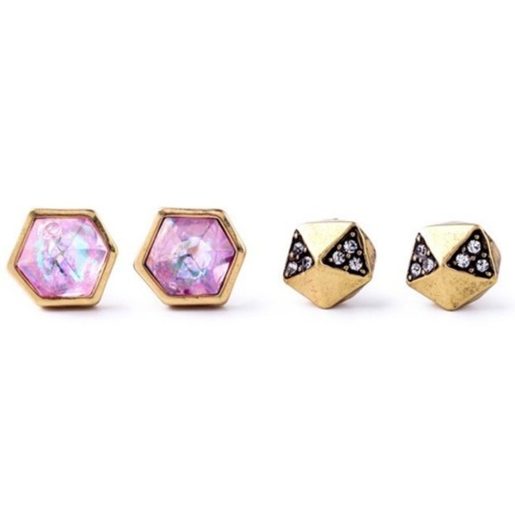 Erica Nikol Piper Ear Studs 2 Pair Earrings - Picture 2 of 8